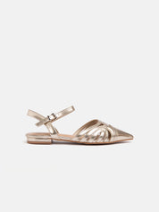 Pointed sandal with design - GOLD