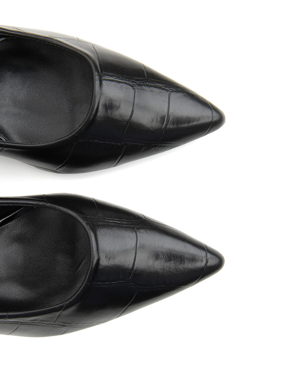 Decolleté maxi cocco con tacco svasato - NERO
