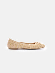 Bouclè ballet flat - BEIGE