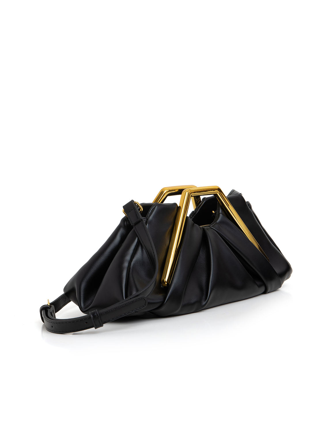 Clutch scultorea con manico - NERO