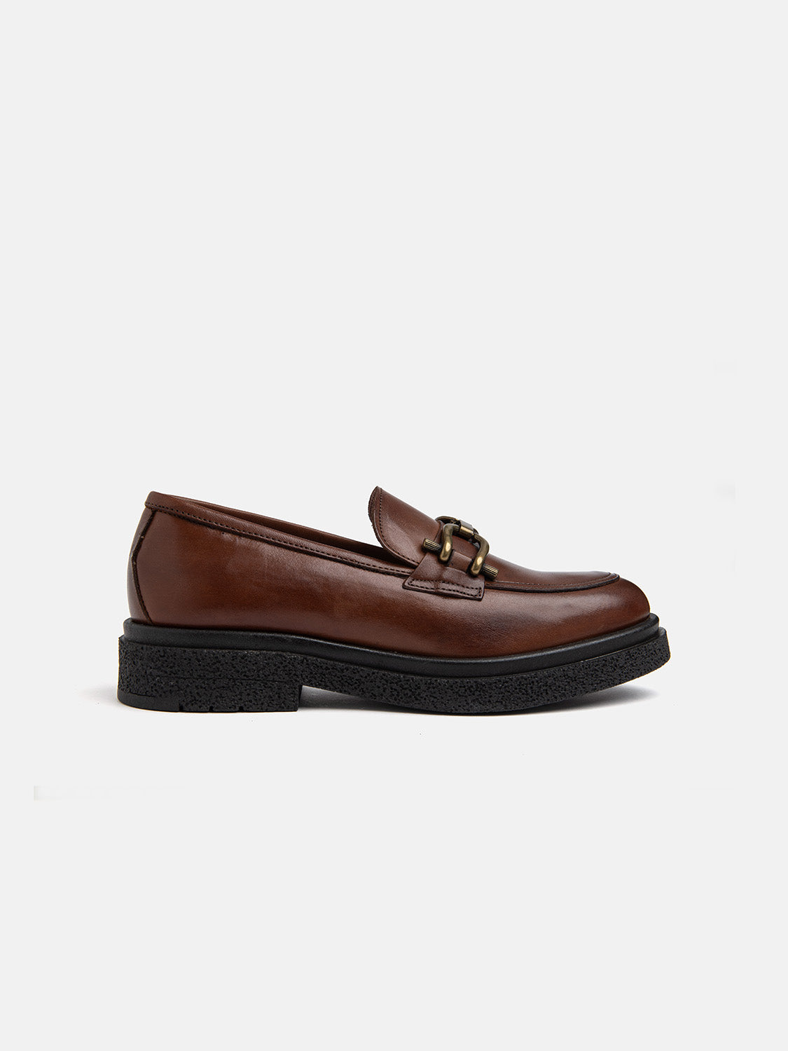 Genuine leather moccasin high sole with clamp - LEATHER