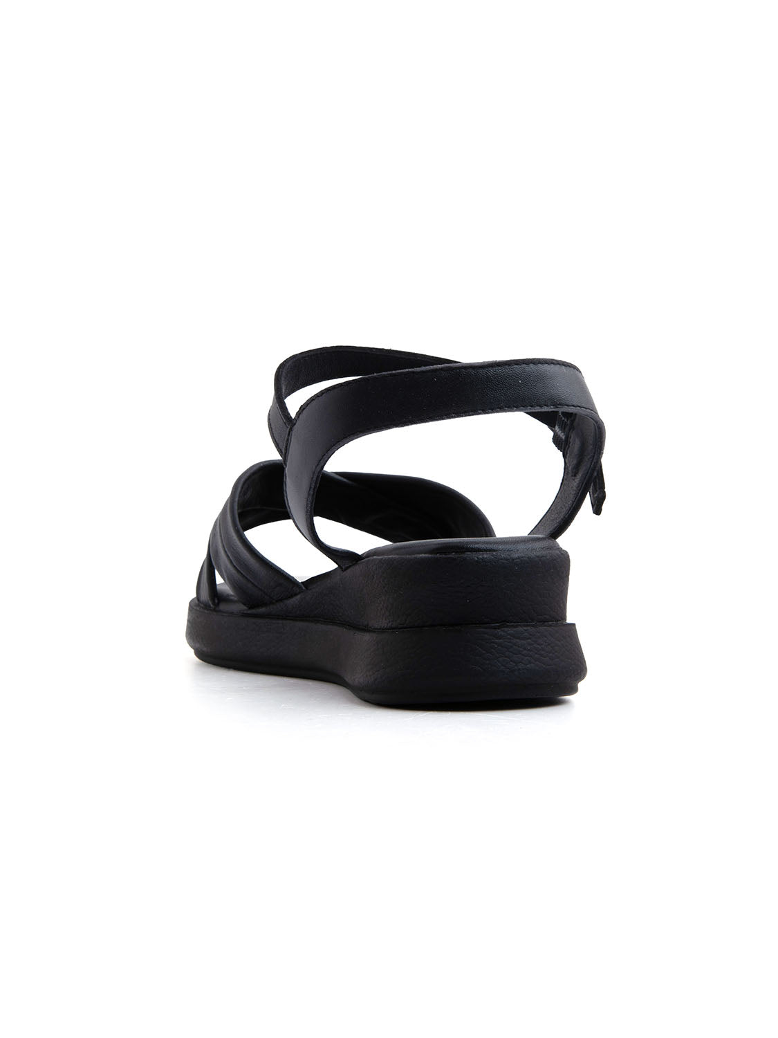 Sandalo platform x-cross in vera pelle - NERO