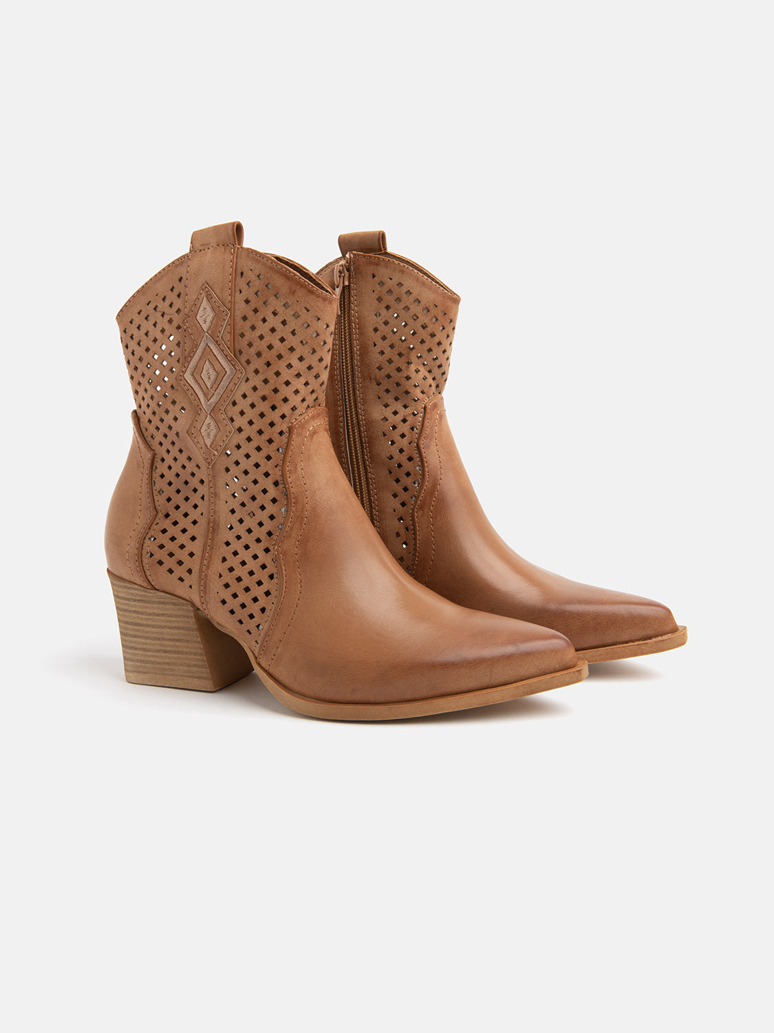 Low perforated Texan boot - KHAKI