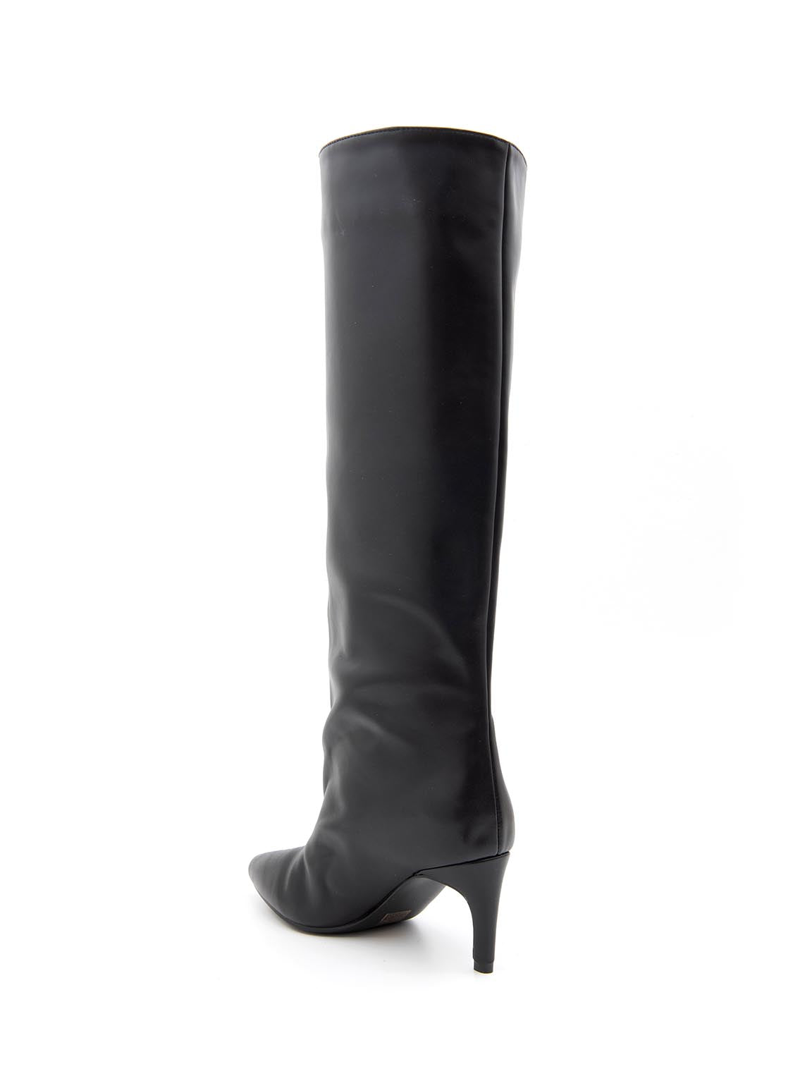 Stivale gambale ampio con tacco svasato - NERO