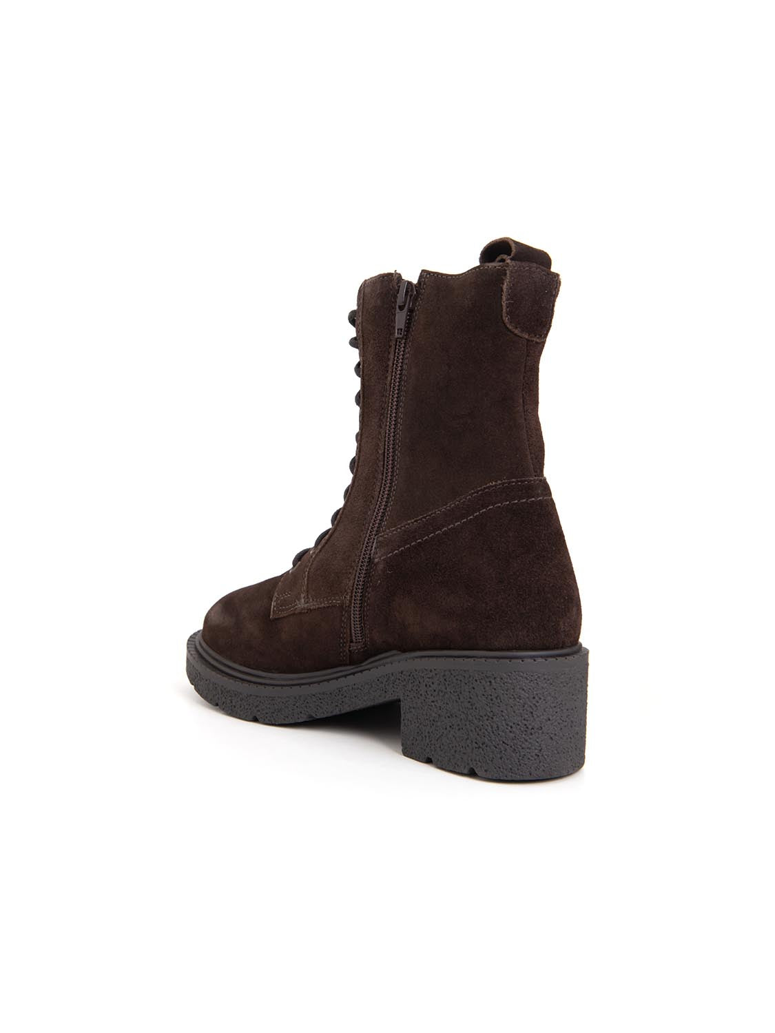 Anfibio suola track in vera pelle - MARRONE