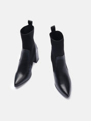 Combined ankle boot heel 8 - BLACK