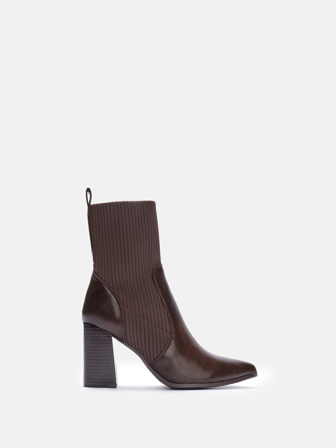 Combined ankle boot heel 8 - BROWN