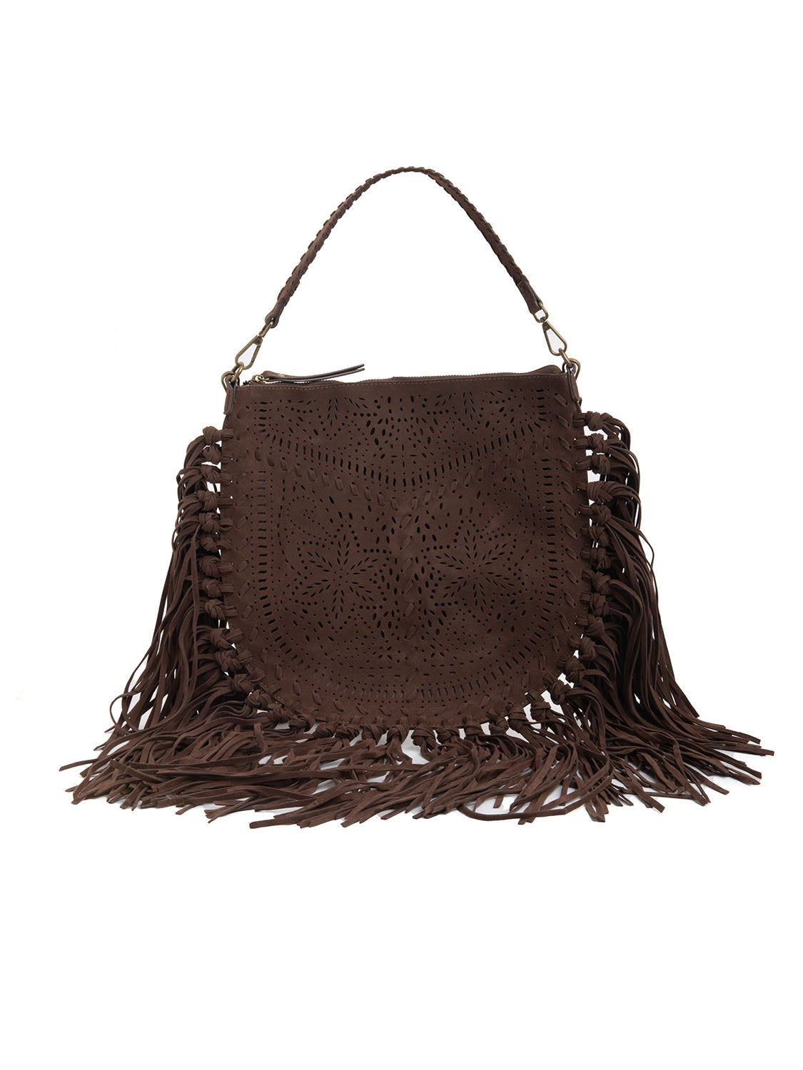 Borsa boho con intagli - CAFFÈ