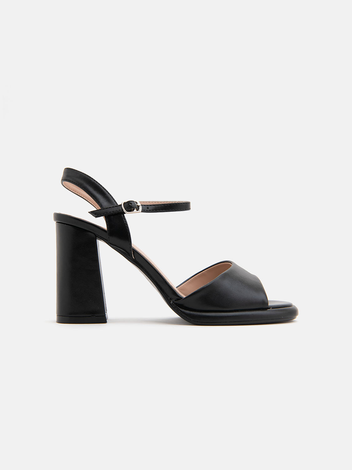 Sandalo con tacco largo 12 cm e fascia larga - NERO