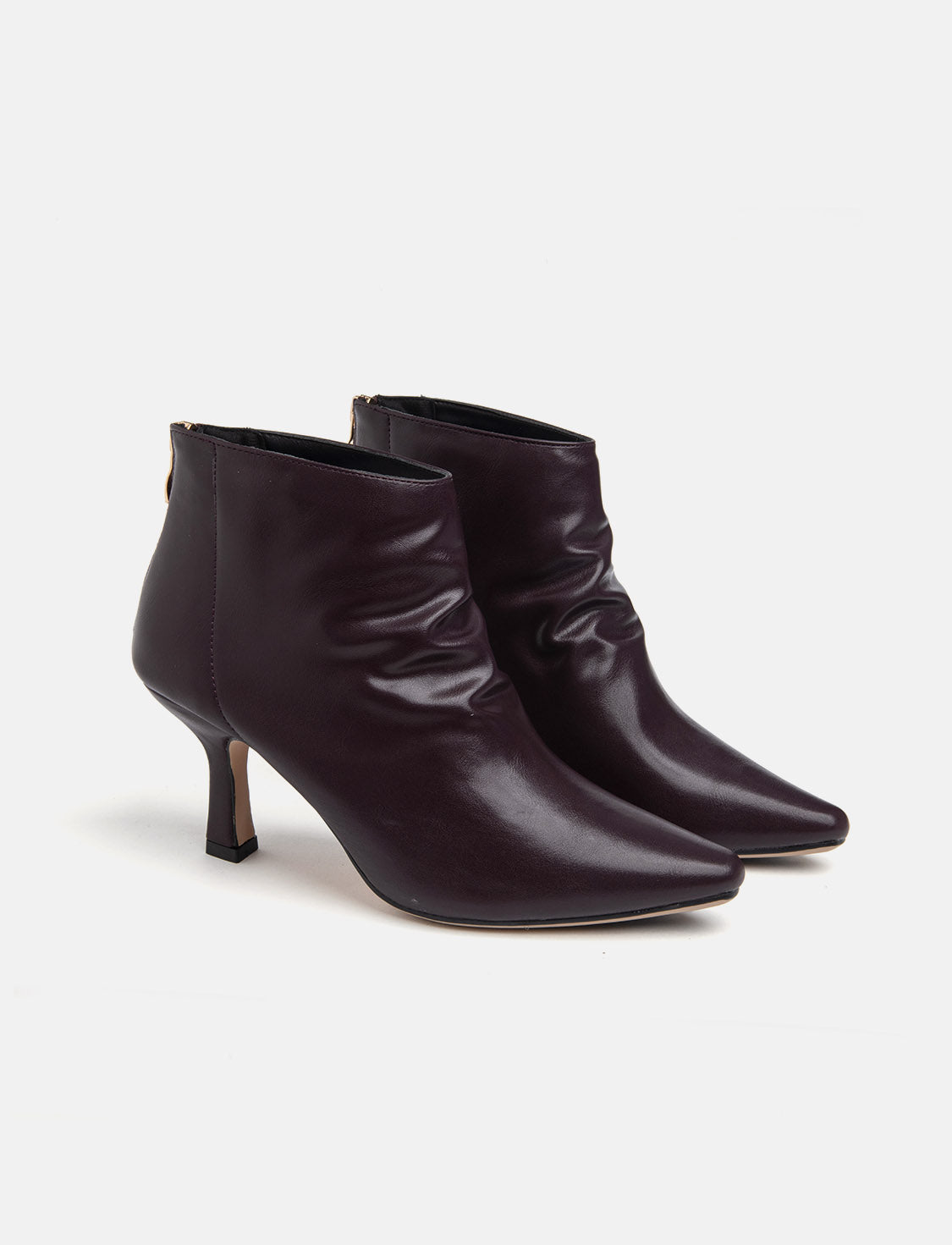 Embossed 8-heel ankle boot - BORDEAUX