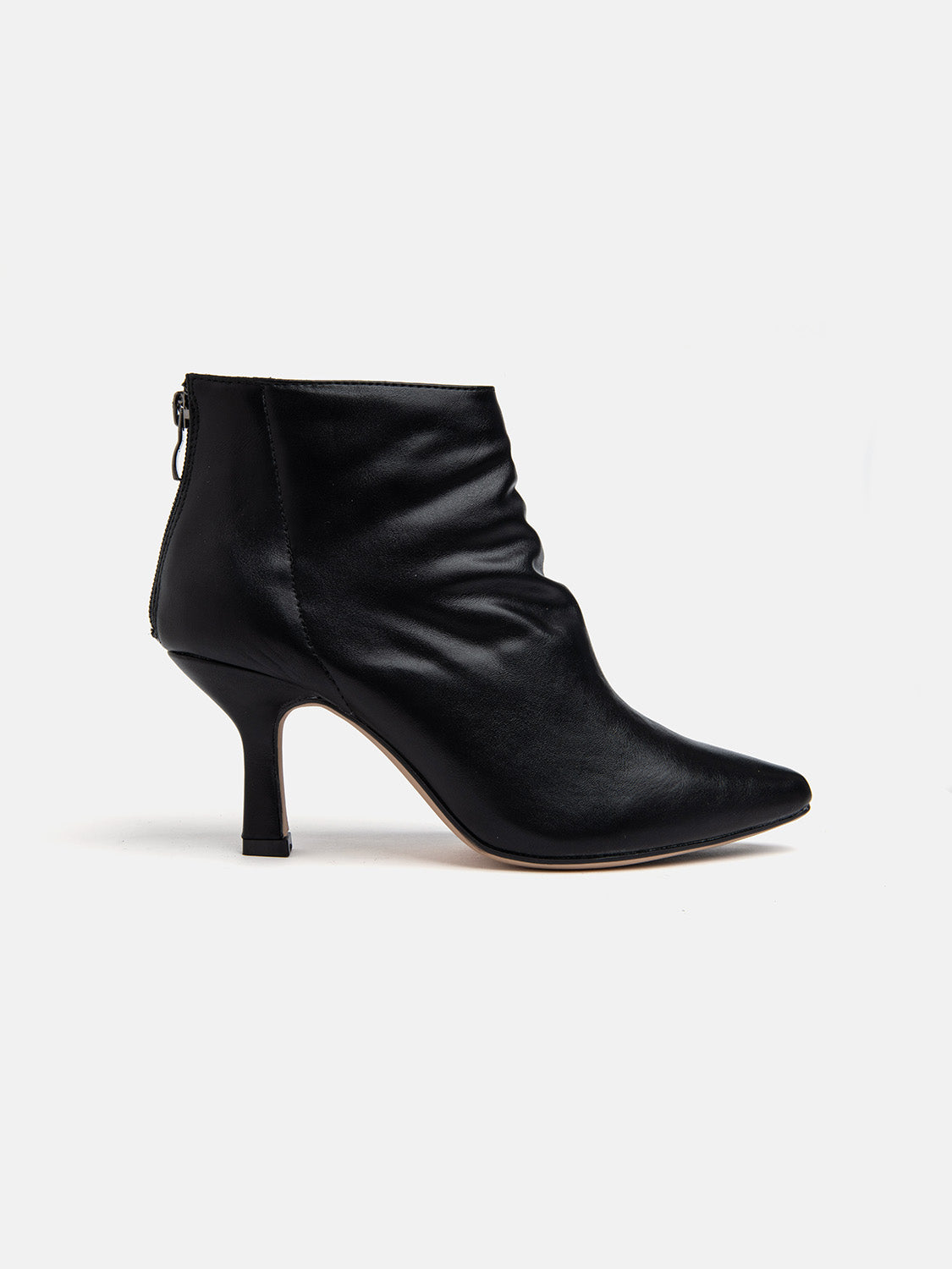 Embossed 8cm heel ankle boot - BLACK