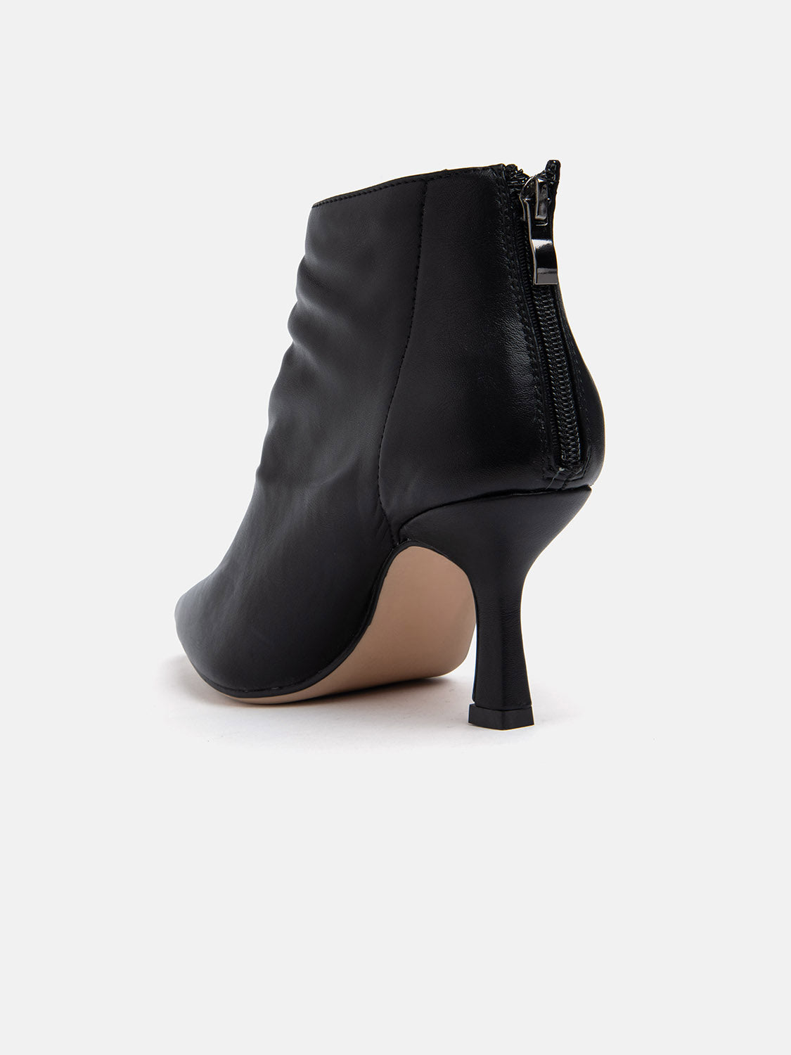 Embossed 8cm heel ankle boot - BLACK