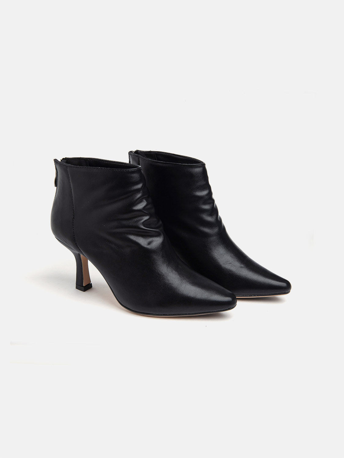 Embossed 8cm heel ankle boot - BLACK