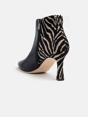 Zebra Print Ankle Boot - BLACK