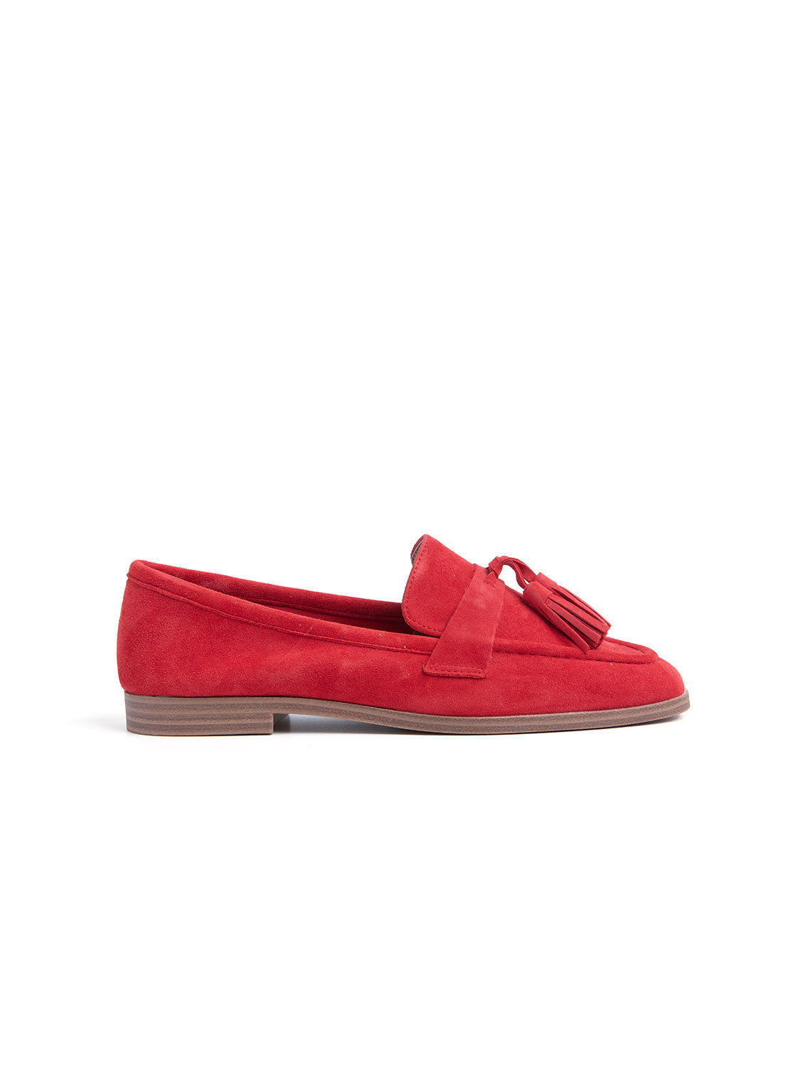 Suede Tassel Loafer - RED