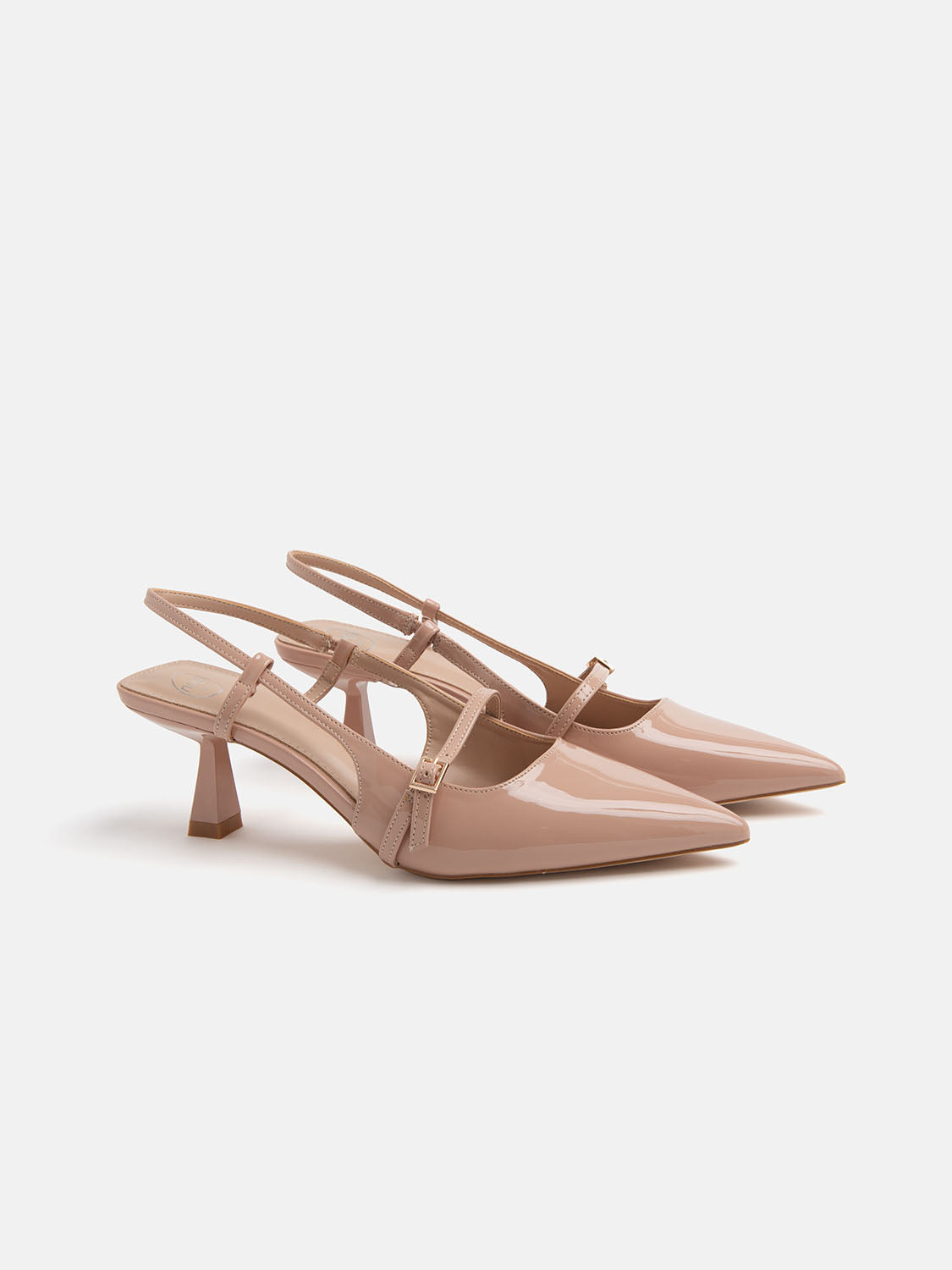 Slingback pump with strap - NUDE