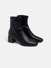 5cm Trapeze Heel Ankle Boot - BLACK