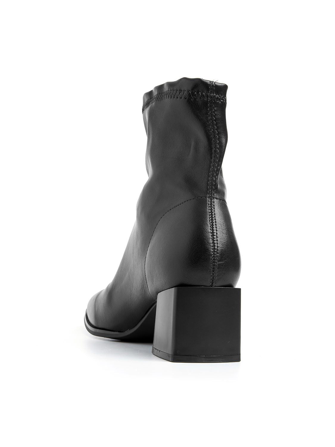 Tronchetto tacco 5 con punta squadrata - NERO