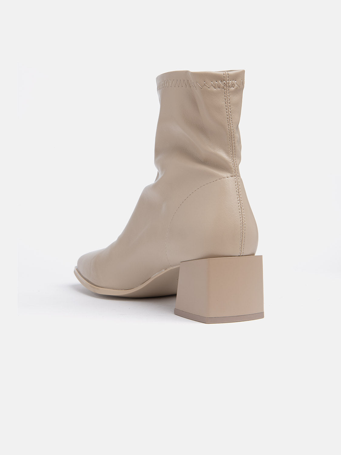 5cm Trapeze Heel Ankle Boot - KHAKI