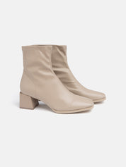 5cm Trapeze Heel Ankle Boot - KHAKI