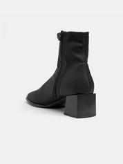 Elastic ankle boot with 5cm heel in microfiber - BLACK