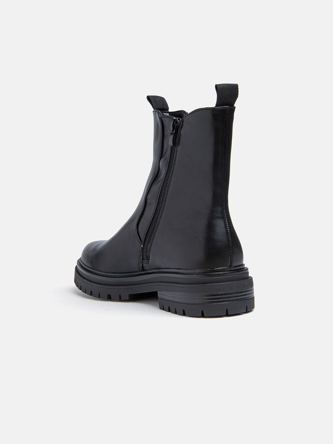 Biker Boot with Elastic - BLACK