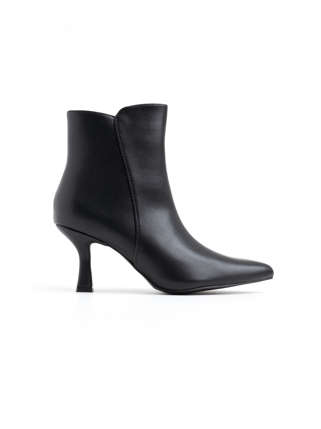 Flared ankle boot with rock heel - BLACK