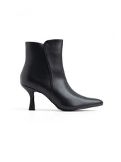 Flared ankle boot with rock heel - BLACK