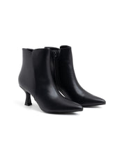 Flared ankle boot with rock heel - BLACK