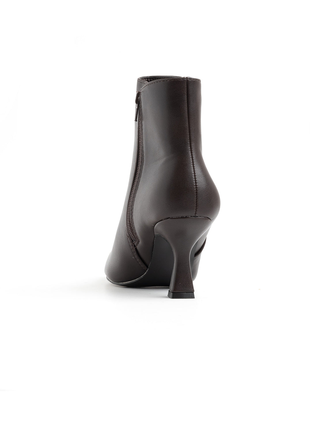 Flared ankle boot with rock heel - BROWN