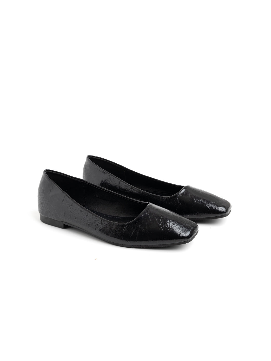 Square-toe ballerina - BLACK