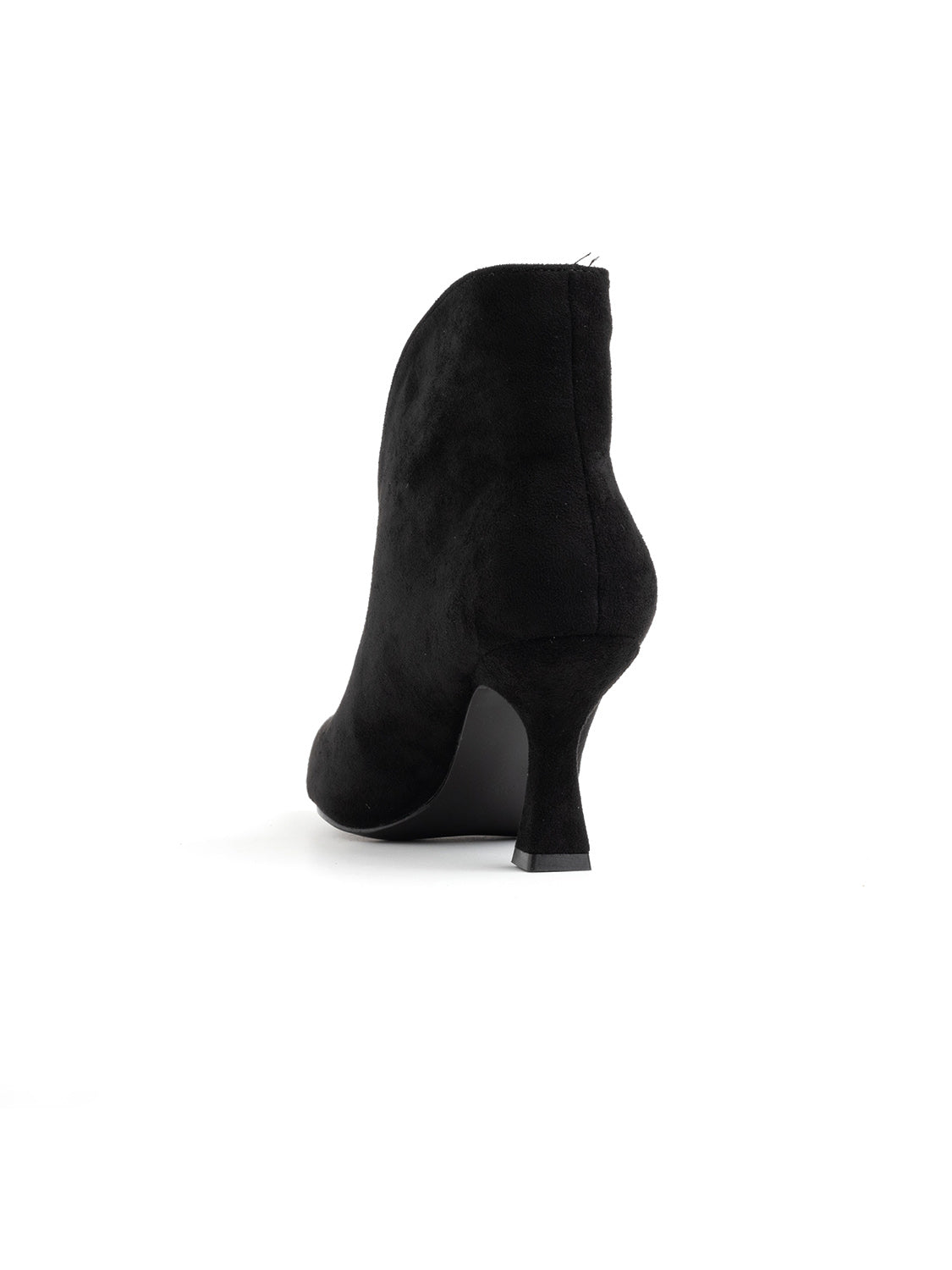 Ankle boot with V-neck and spool heel - SUEDE