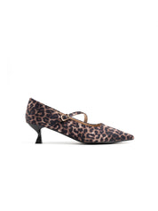 Pointed-toe pumps with diagonal strap - LEOPARD