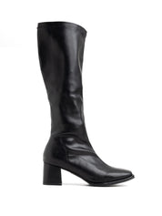 Soft-leg boot with square heel - BLACK