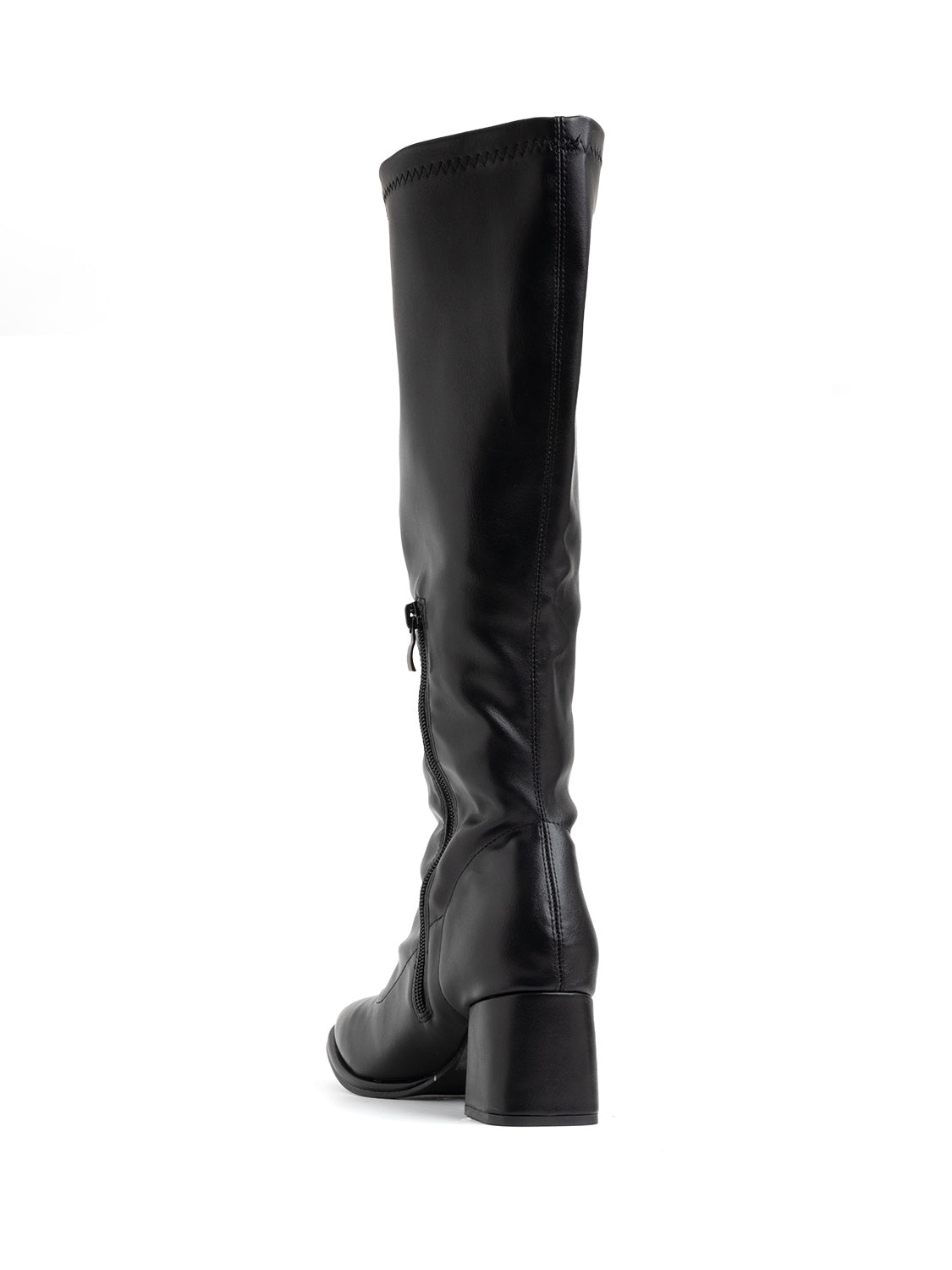 Soft-leg boot with square heel - BLACK