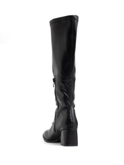 Soft-leg boot with square heel - BLACK