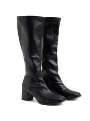 Soft-leg boot with square heel - BLACK
