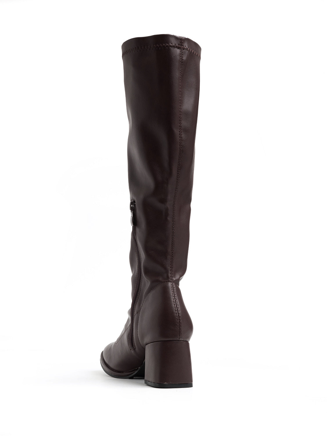 Boot with soft shaft and square heel - BROWN