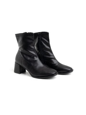 Ankle boot with soft shaft and square heel - BLACK