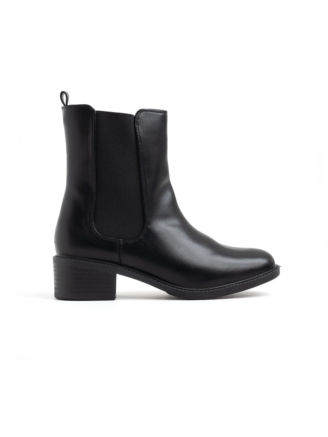 Classic ankle boot with elastic fit - BLACK