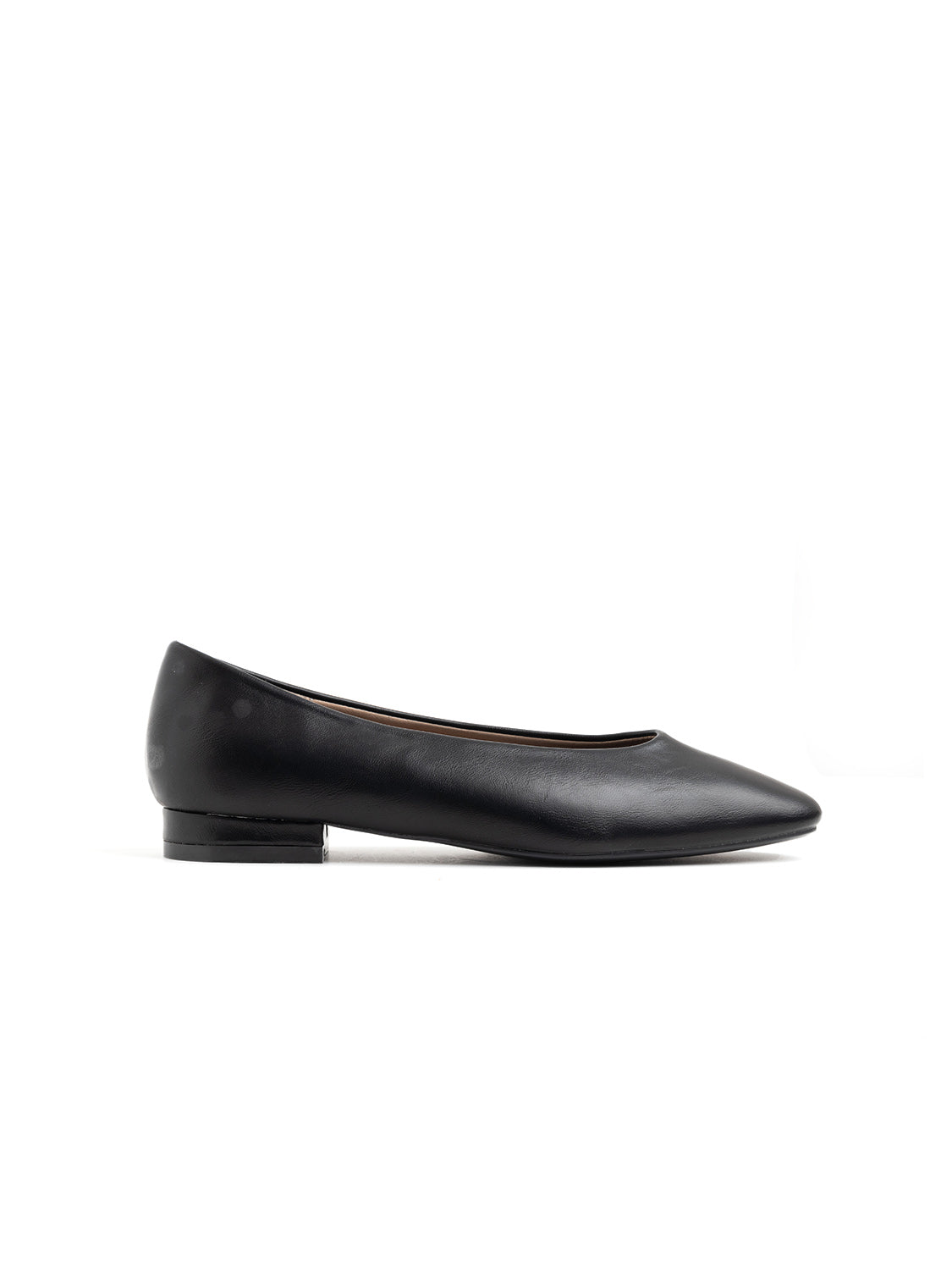 Simple ballerina with 2cm heel - BLACK
