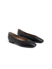 Simple ballerina with 2cm heel - BLACK