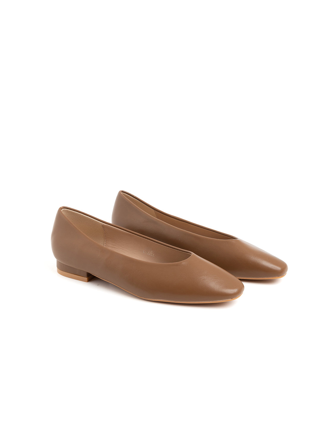 Simple ballerina with 2cm heel - CAMEL
