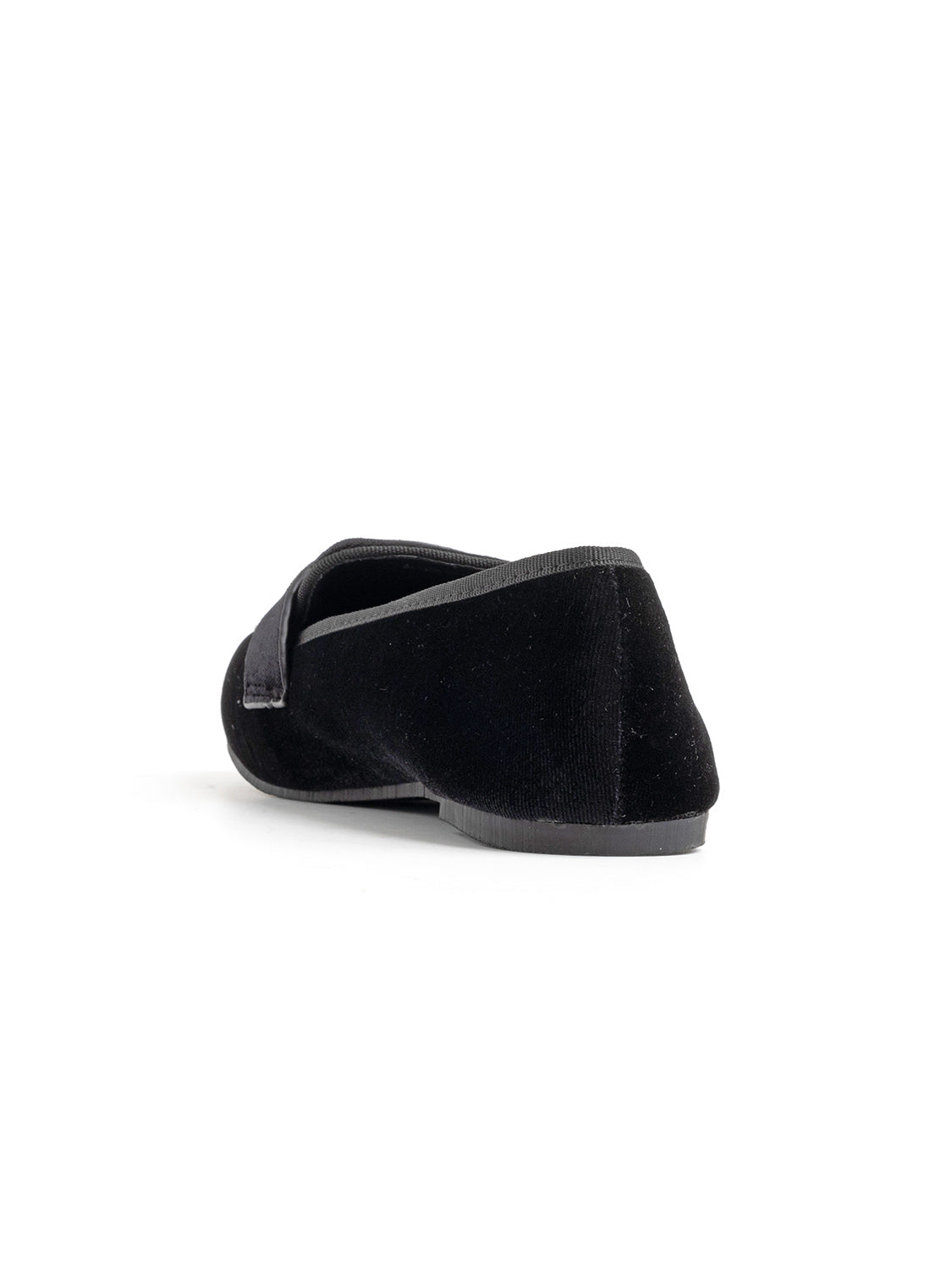 Mocassino in velluto con fascia penny - NERO