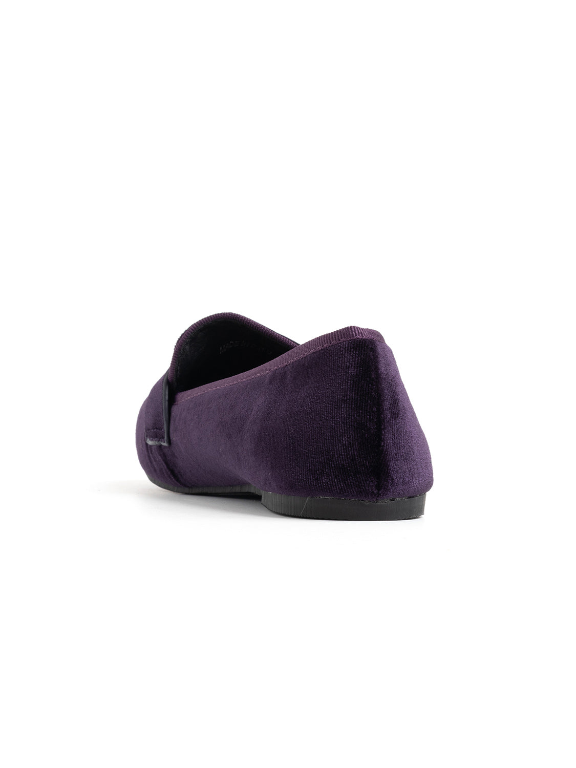 Mocassino in velluto con fascia penny - VIOLA