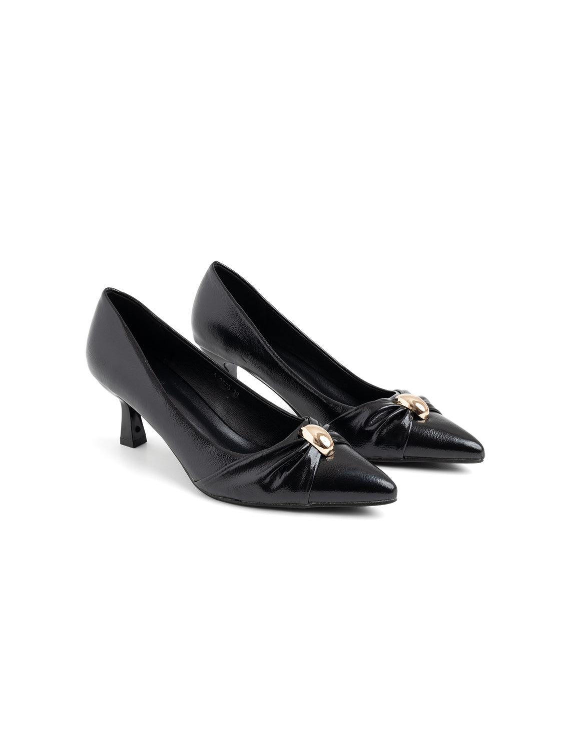 Decolleté con dettaglio oro - NERO