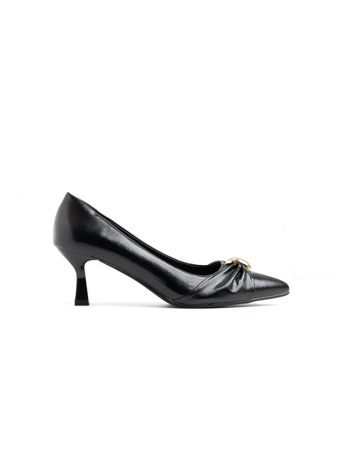 Decolleté con dettaglio oro - NERO