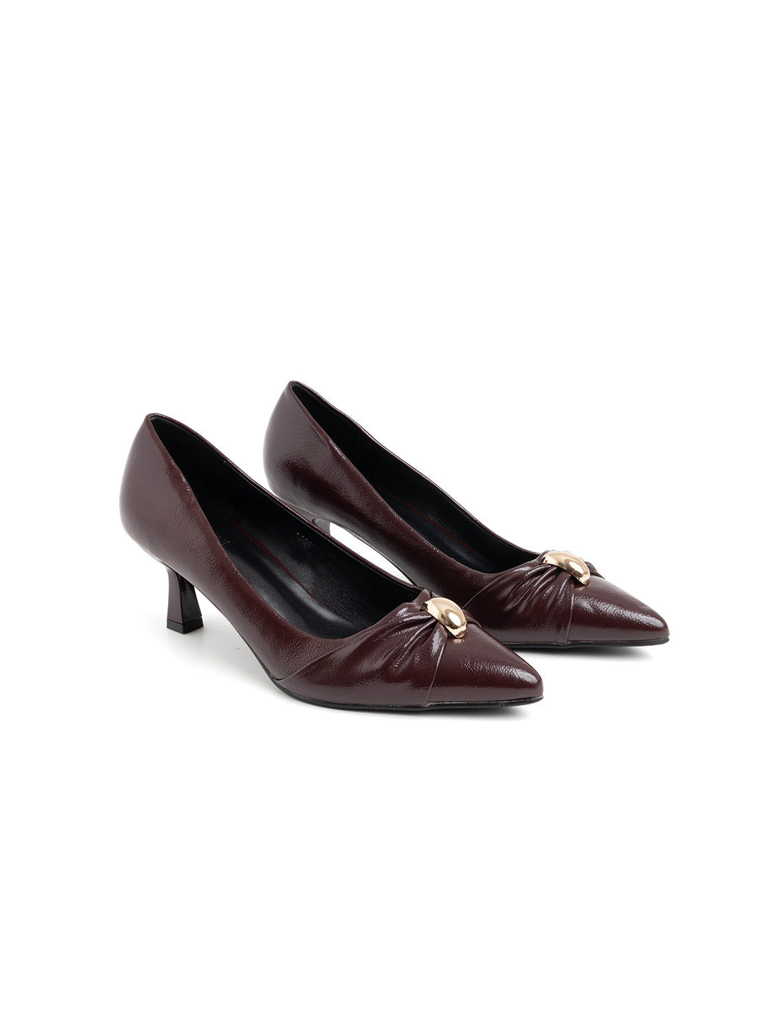 Pumps with gold detail - WINE
