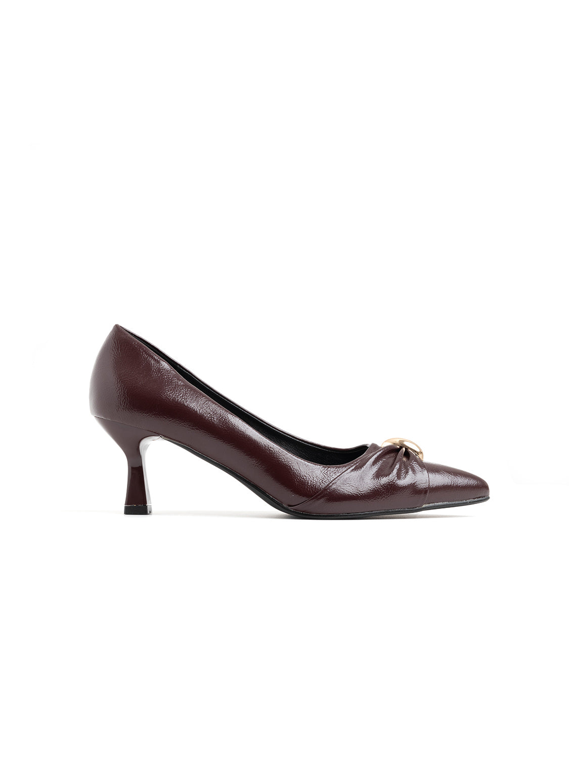 Pumps with gold detail - WINE