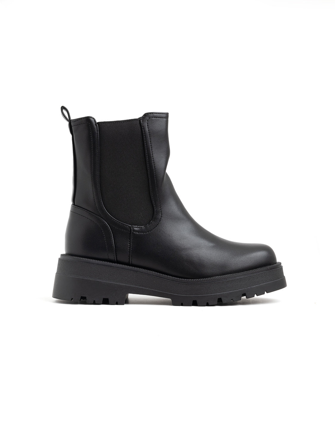 Biker con elastico e fondo carro-armato - NERO